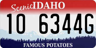 ID license plate 1O6344G