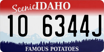 ID license plate 1O6344J