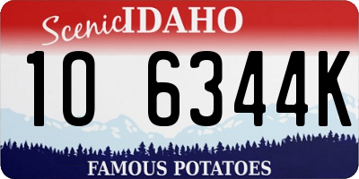 ID license plate 1O6344K