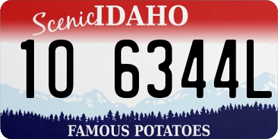 ID license plate 1O6344L
