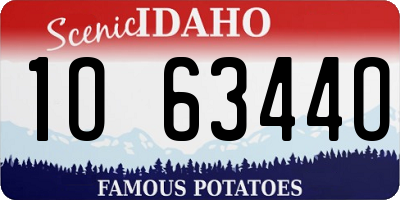 ID license plate 1O6344O