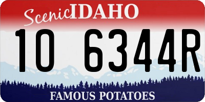 ID license plate 1O6344R