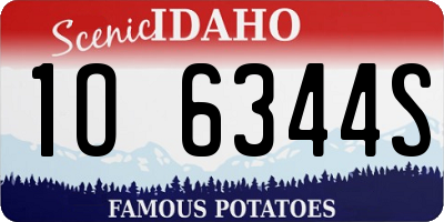 ID license plate 1O6344S
