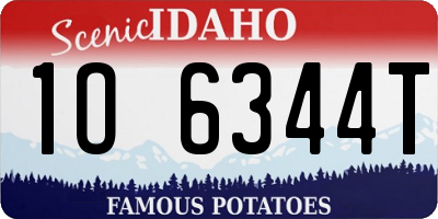 ID license plate 1O6344T