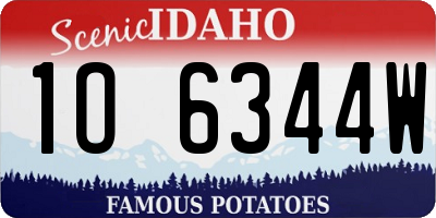ID license plate 1O6344W
