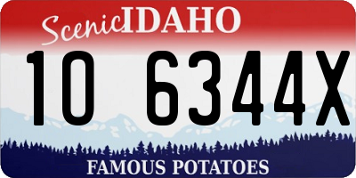 ID license plate 1O6344X