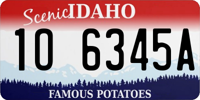 ID license plate 1O6345A