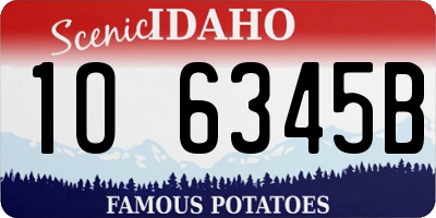 ID license plate 1O6345B