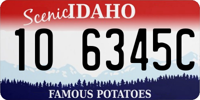 ID license plate 1O6345C