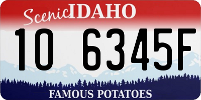 ID license plate 1O6345F