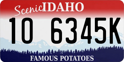 ID license plate 1O6345K