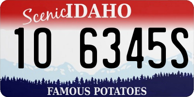 ID license plate 1O6345S