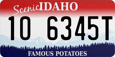 ID license plate 1O6345T