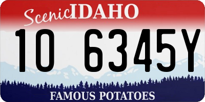 ID license plate 1O6345Y