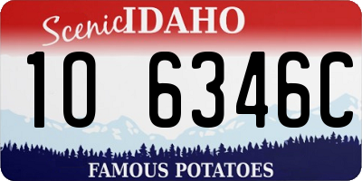 ID license plate 1O6346C