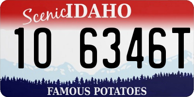ID license plate 1O6346T