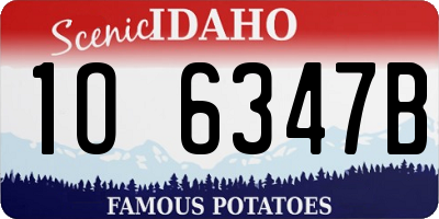 ID license plate 1O6347B