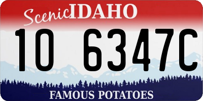 ID license plate 1O6347C