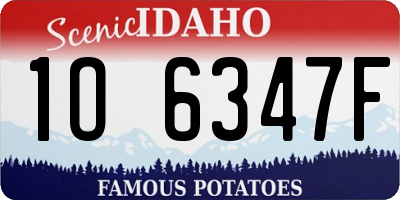 ID license plate 1O6347F