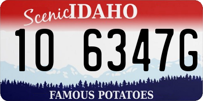 ID license plate 1O6347G