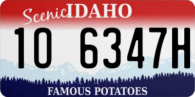 ID license plate 1O6347H
