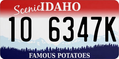 ID license plate 1O6347K