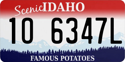 ID license plate 1O6347L