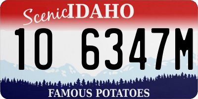 ID license plate 1O6347M