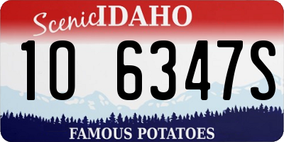 ID license plate 1O6347S