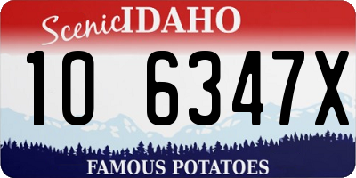 ID license plate 1O6347X