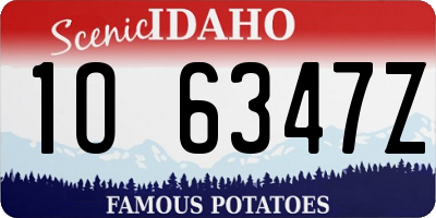 ID license plate 1O6347Z