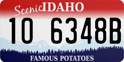 ID license plate 1O6348B