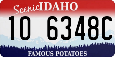 ID license plate 1O6348C