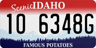 ID license plate 1O6348G
