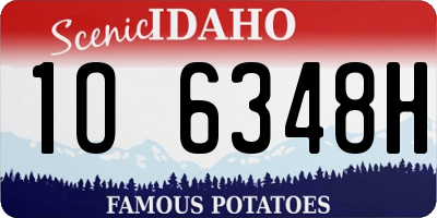 ID license plate 1O6348H