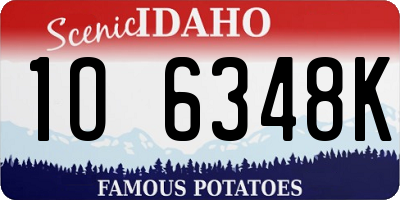 ID license plate 1O6348K