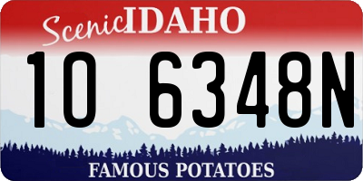 ID license plate 1O6348N