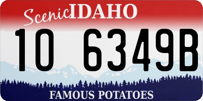 ID license plate 1O6349B