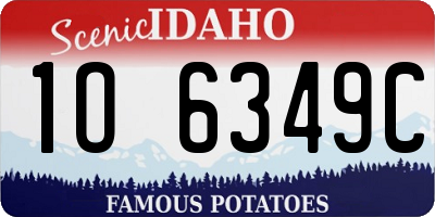 ID license plate 1O6349C