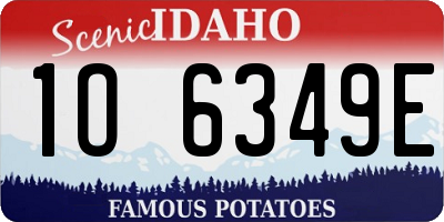 ID license plate 1O6349E