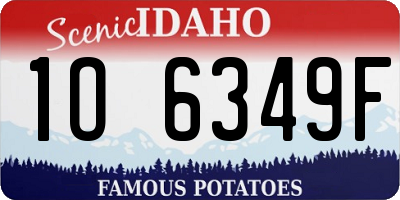 ID license plate 1O6349F