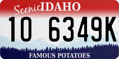 ID license plate 1O6349K