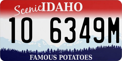 ID license plate 1O6349M