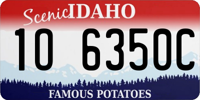 ID license plate 1O6350C