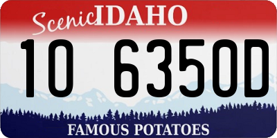 ID license plate 1O6350D