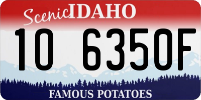 ID license plate 1O6350F