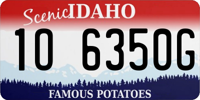 ID license plate 1O6350G
