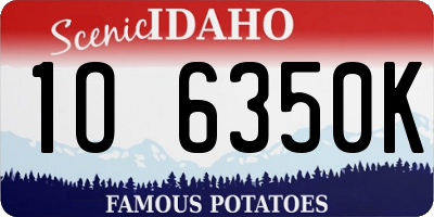 ID license plate 1O6350K