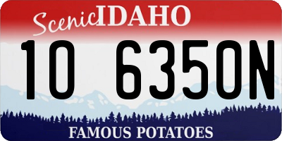 ID license plate 1O6350N