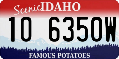 ID license plate 1O6350W
